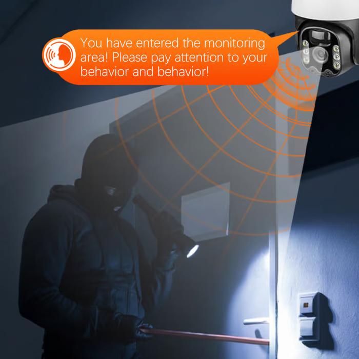 Dual Lens 4G Sim Card 360 Rotating Camera Solar Panel Outdoor Low Powered Cam Color Night Vision PIR Alarm 2 Way Audio Solar Camera