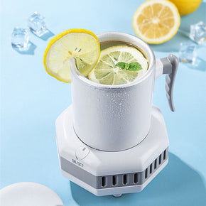 Portable Mini Summer Rapid Drink Water Coolers, Quick Rrink Cooling Cup,Mini Fridge Kettle Electric Drink Chiller,Car Travel Beverage Instant Cup Cooler for Beer Wine Coffee,Blue