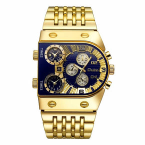 Men Luxury 3 Time Zone Luminous Watch Blue
